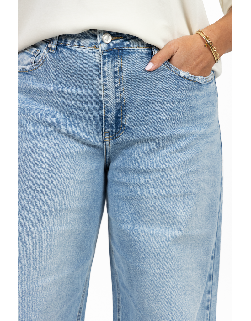 21Jewelz Gerafelde baggy jeans - blauw
