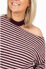21Jewelz One shoulder trui - bordeaux/roze