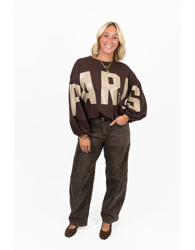 21Jewelz Paris je t'aime sweater - bruin