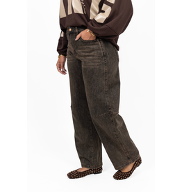 Jewelly Barrel jeans - washed donkerbruin