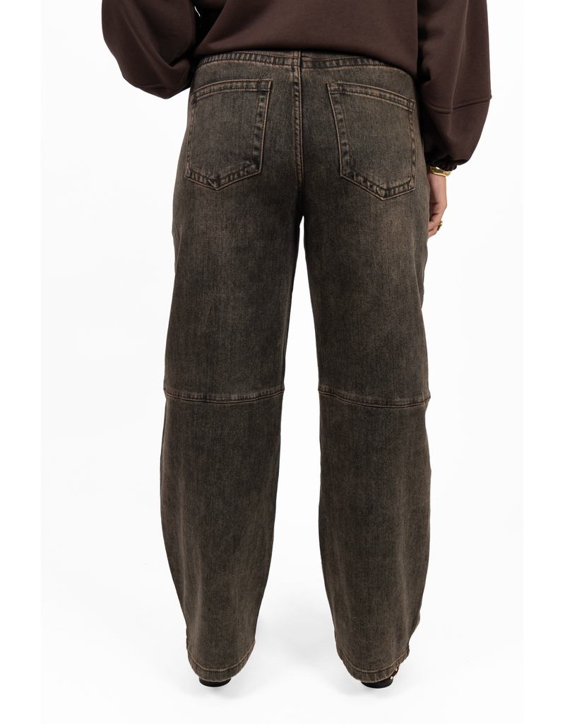 Jewelly Barrel jeans - washed donkerbruin