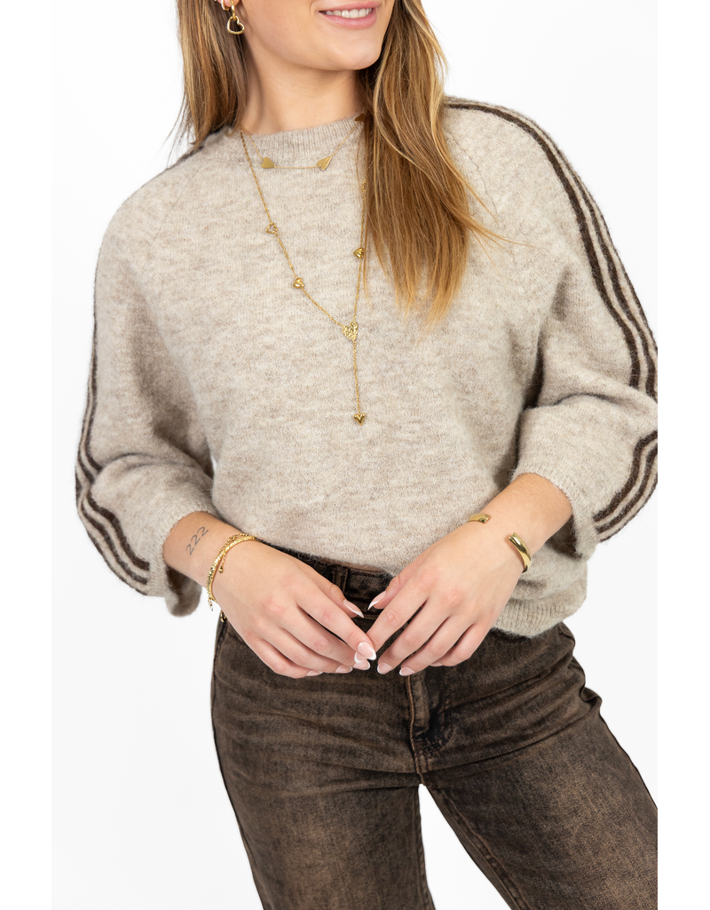 21Jewelz Truitje met strepen - beige/bruin