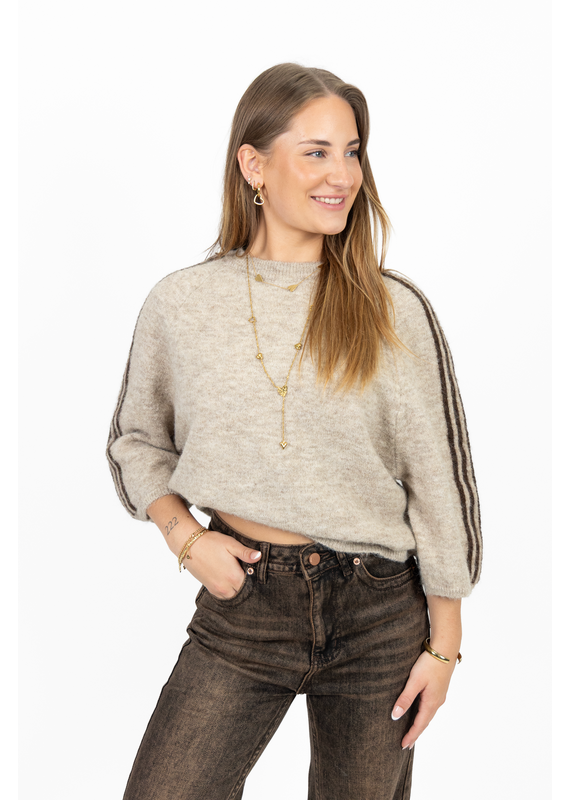 21Jewelz Truitje met strepen - beige/bruin