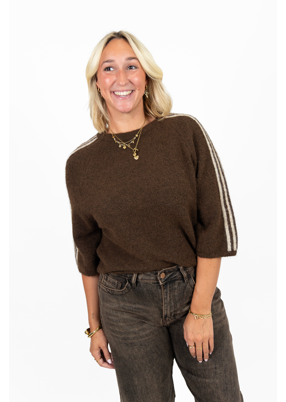 21Jewelz Truitje met strepen - bruin/beige