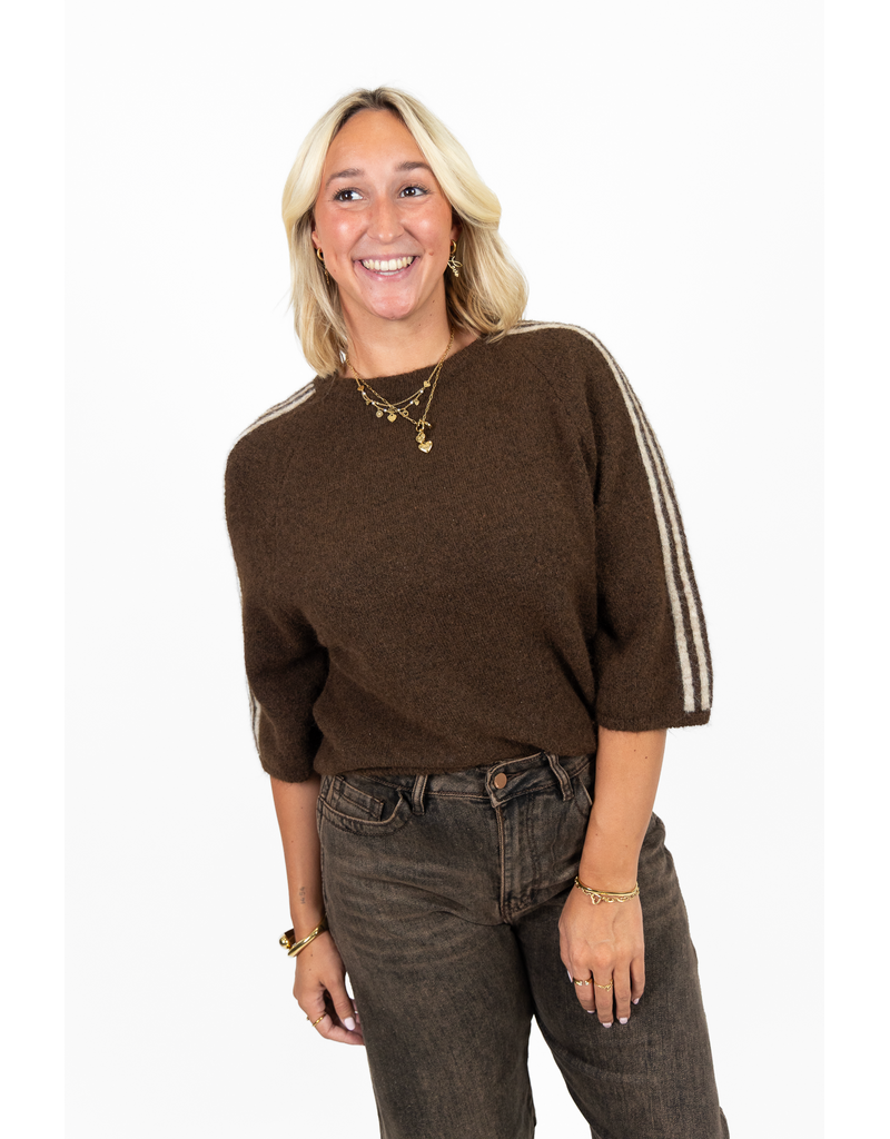 21Jewelz Truitje met strepen - bruin/beige