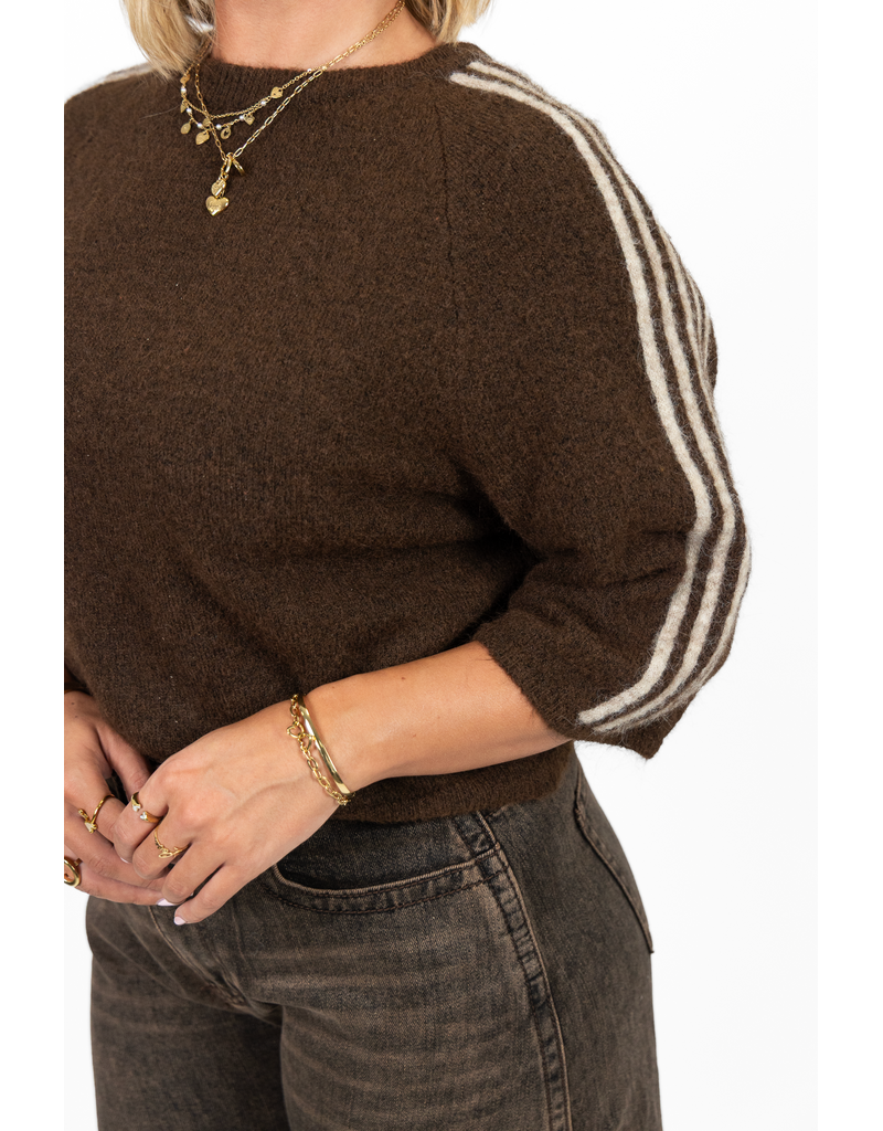 21Jewelz Truitje met strepen - bruin/beige