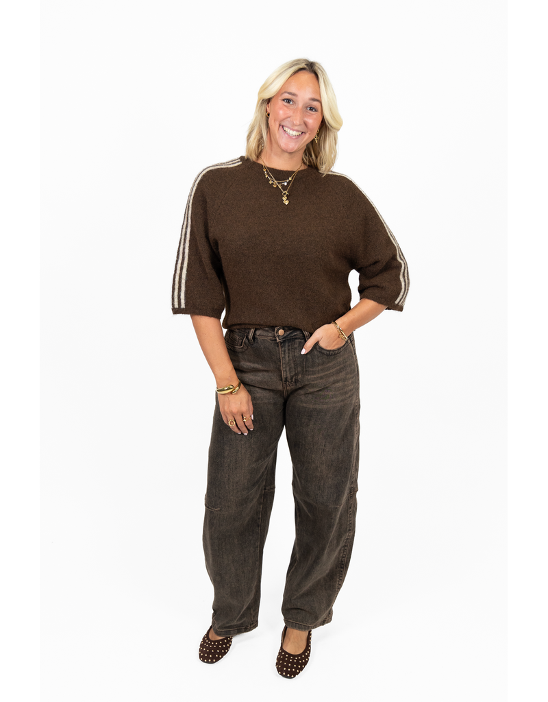 21Jewelz Truitje met strepen - bruin/beige