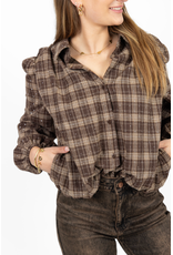 21Jewelz PRE ORDER Bruine geruite blouse met glitter