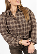 21Jewelz PRE ORDER Bruine geruite blouse met glitter