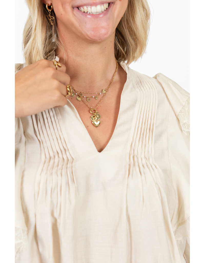 21Jewelz Blouse met ruffles - beige