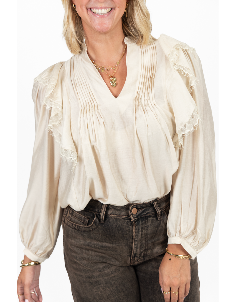 21Jewelz Blouse met ruffles - beige