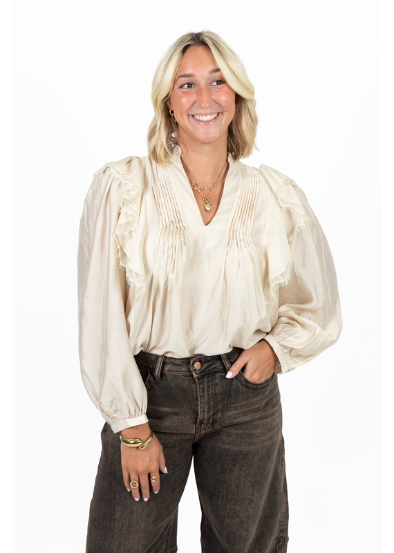 21Jewelz Blouse met ruffles - beige