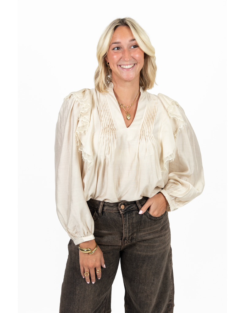 21Jewelz Blouse met ruffles - beige
