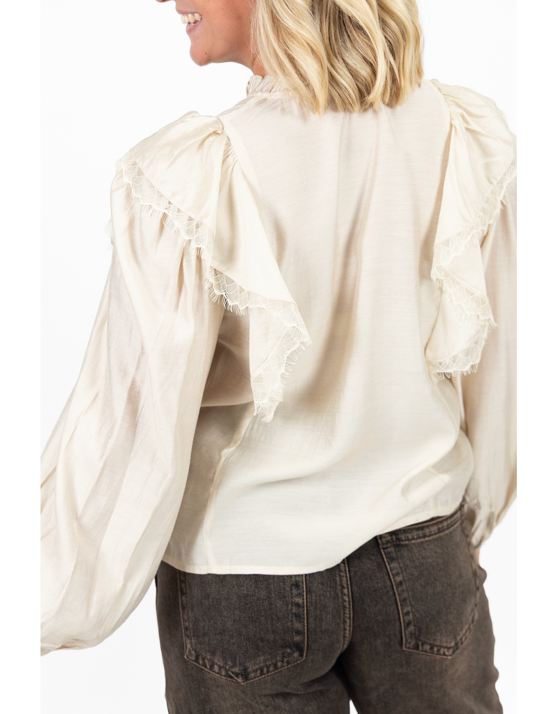 21Jewelz Blouse met ruffles - beige