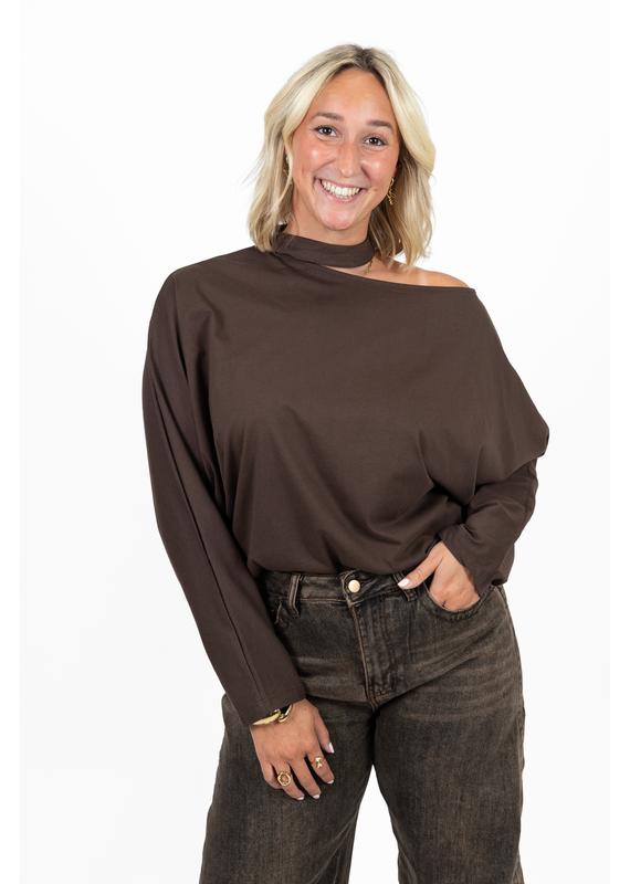 21Jewelz One shoulder truitje - bruin