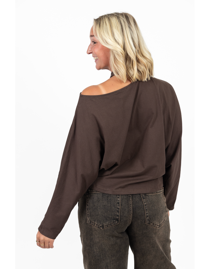 21Jewelz One shoulder truitje - bruin