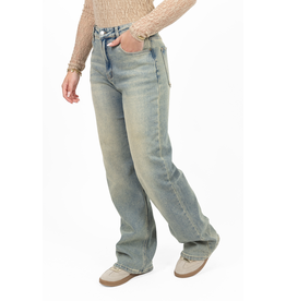 Redefined Wide leg jeans met lichte wassing - blauw