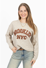 21Jewelz Trui met tekst "Brooklyn NYC" - beige/camel