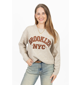 21Jewelz Trui met tekst "Brooklyn NYC" - beige/camel