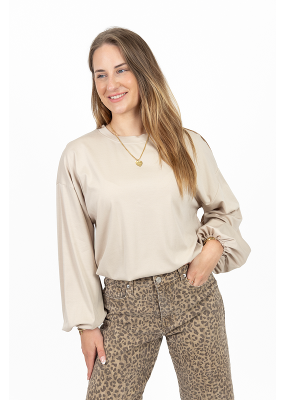 21Jewelz Sweater met pofmouw - beige