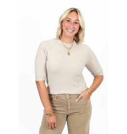 21Jewelz Zacht truitje met korte mouw - lichtbeige