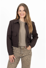 21Jewelz Cropped jasje met zakken - donker bruin