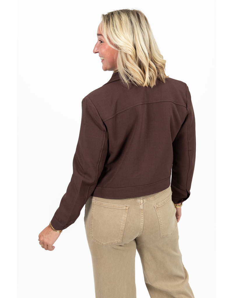 21Jewelz Cropped jasje met zakken - donker bordeaux