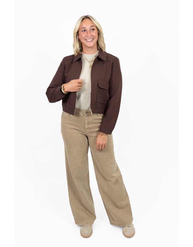 21Jewelz Cropped jasje met zakken - donker bordeaux