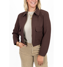 21Jewelz Cropped jasje met zakken - donker bordeaux