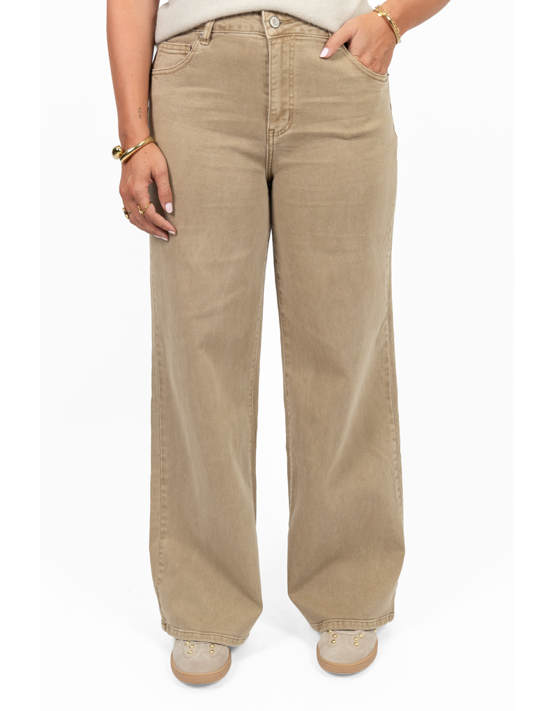 21Jewelz Basic wide leg jeans - beige