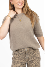 21Jewelz Effen basic truitje met korte mouw - taupe