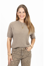 21Jewelz Effen basic truitje met korte mouw - taupe