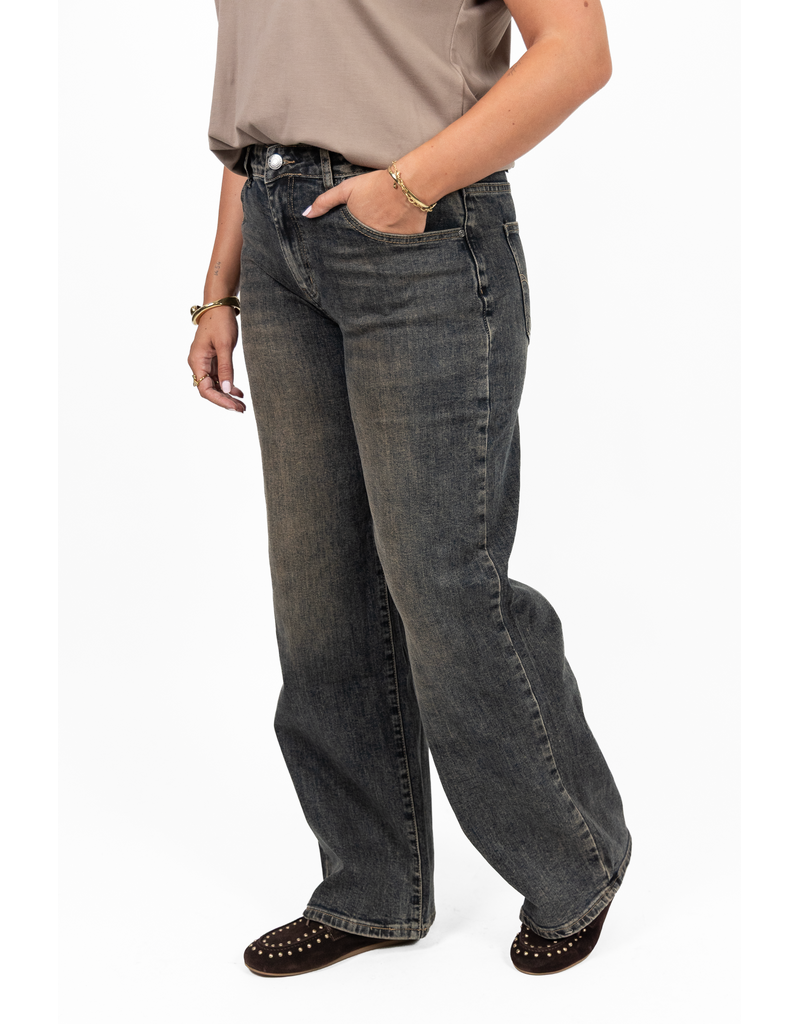 21Jewelz Wide leg jeans - washed donkerblauw