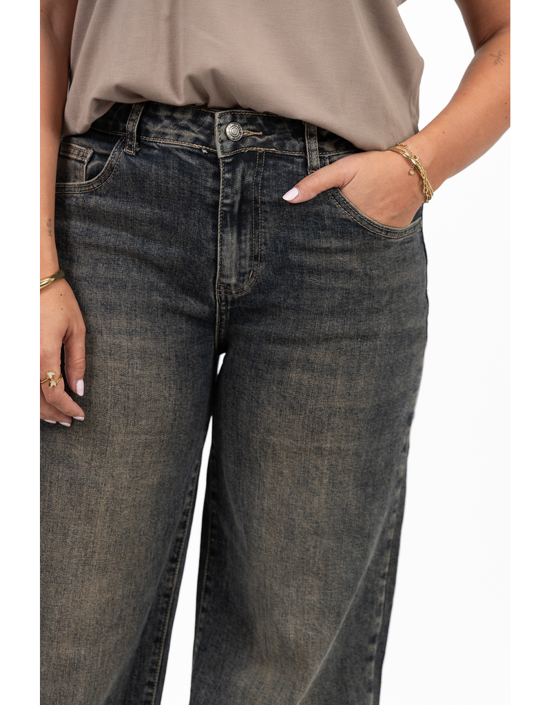 21Jewelz Wide leg jeans - washed donkerblauw