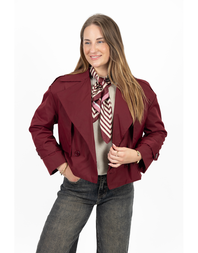 21Jewelz Korte trenchcoat - bordeaux