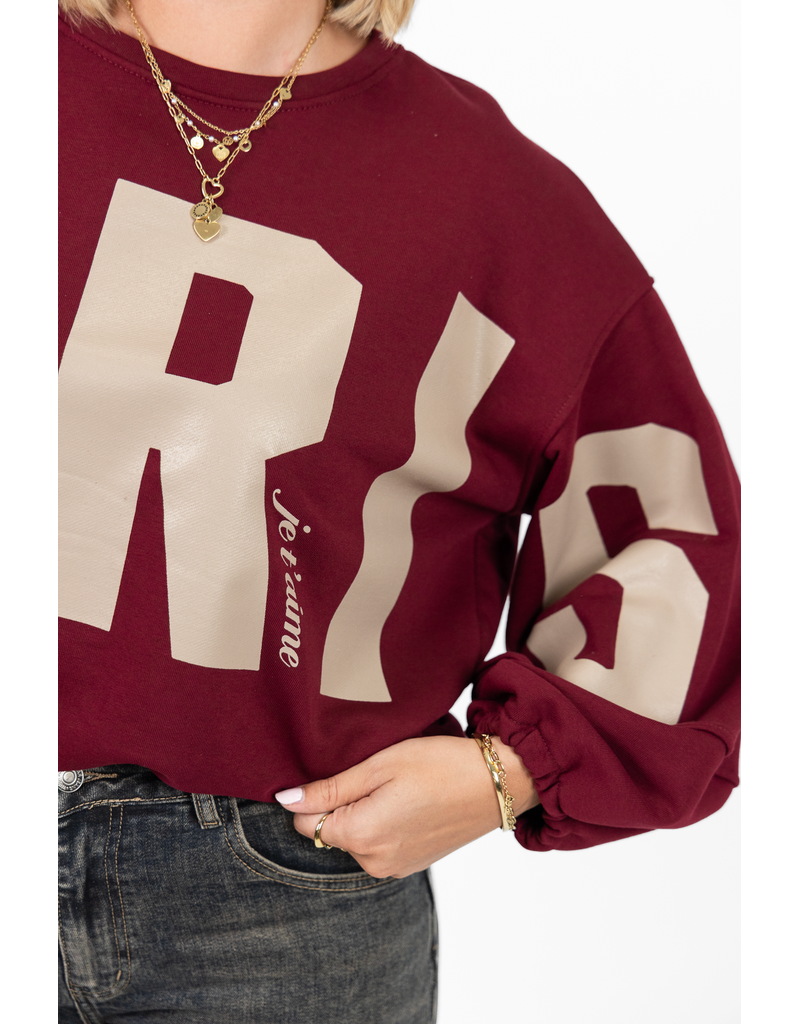 21Jewelz Paris je t'aime sweater - bordeaux