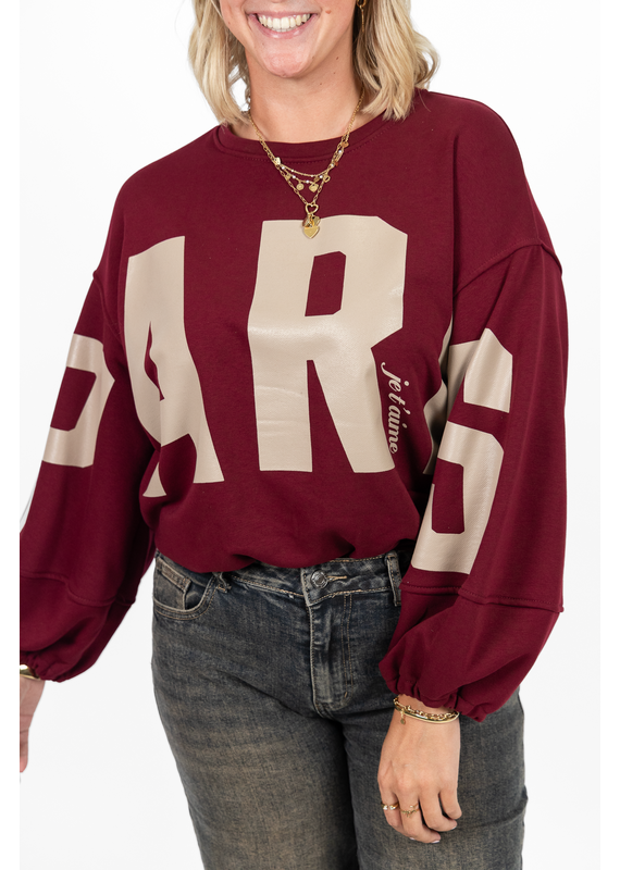 21Jewelz Paris je t'aime sweater - bordeaux