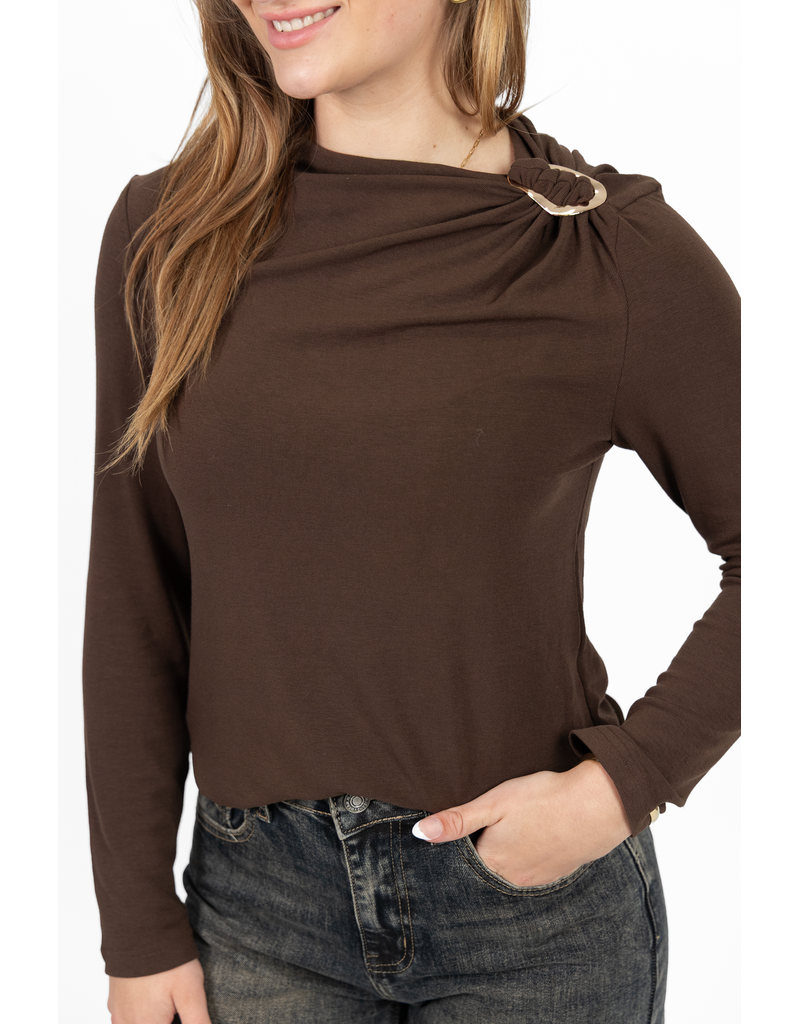 21Jewelz Longsleeve met goud detail - bruin