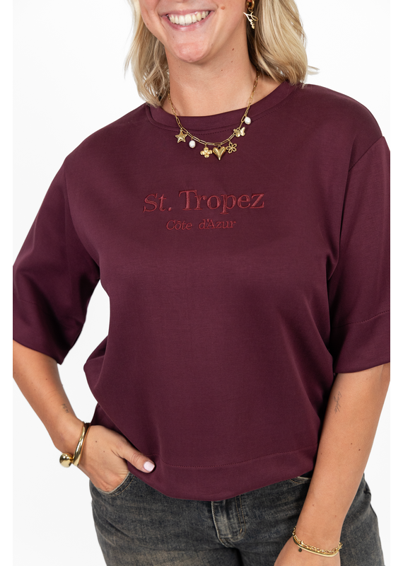 21Jewelz Saint Tropez - Cote d'Azur shirt - bordeaux