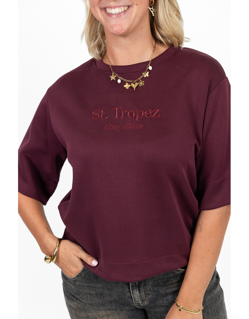 21Jewelz Saint Tropez - Cote d'Azur shirt - bordeaux
