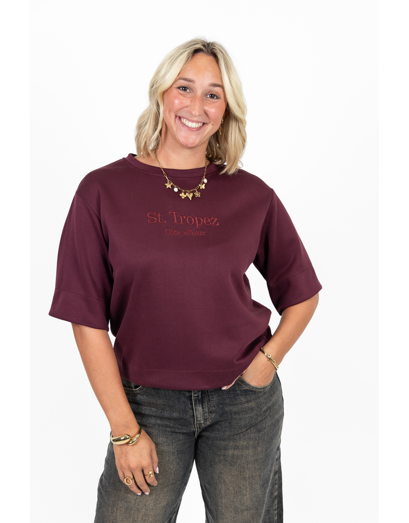 21Jewelz Saint Tropez - Cote d'Azur shirt - bordeaux