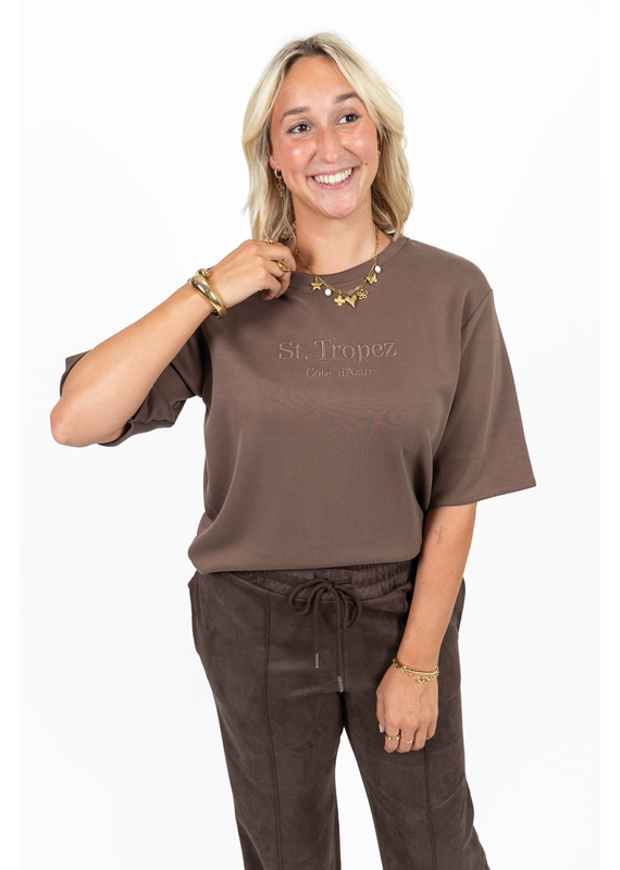 21Jewelz Saint Tropez - Cote d'Azur shirt - taupe