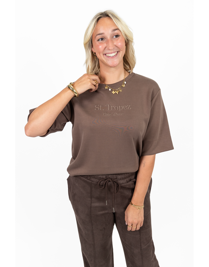 21Jewelz Saint Tropez - Cote d'Azur shirt - taupe