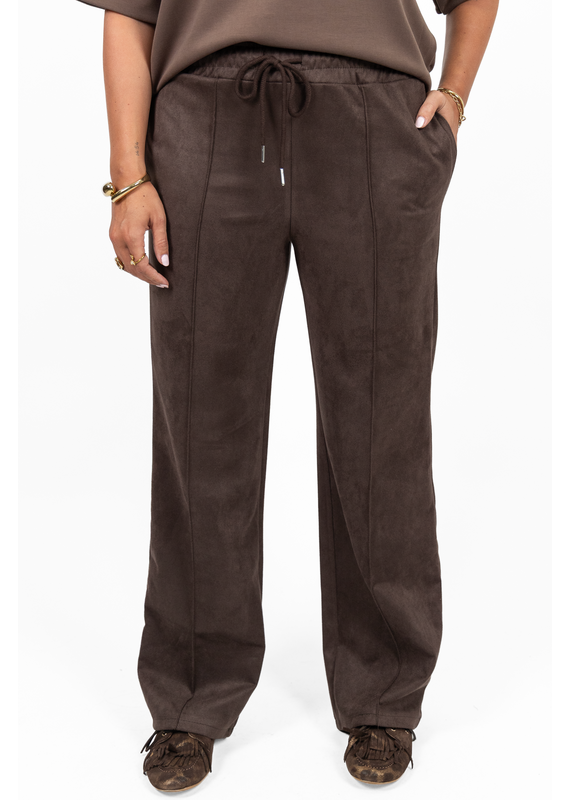 21Jewelz Suede-look jogger - donkerbruin