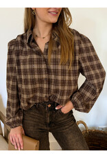 21Jewelz PRE ORDER Bruine geruite blouse met glitter