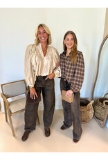 21Jewelz PRE ORDER Bruine geruite blouse met glitter