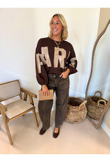 Jewelly Barrel jeans - washed donkerbruin