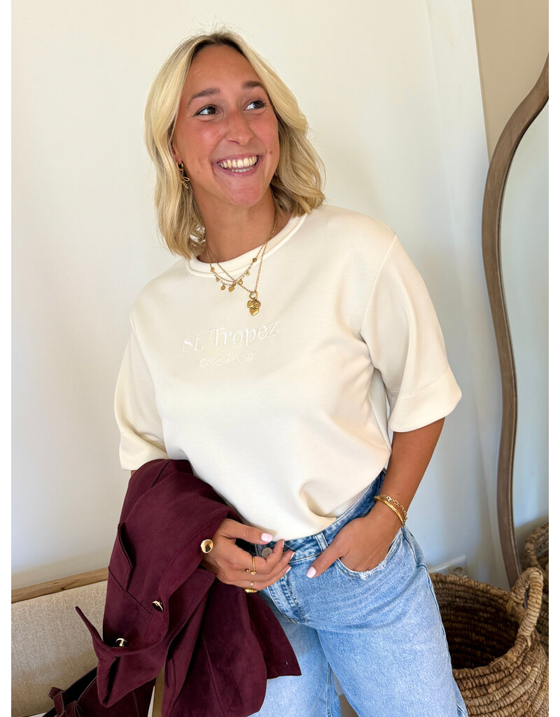 21Jewelz Saint Tropez - Cote d'Azur shirt - ecru