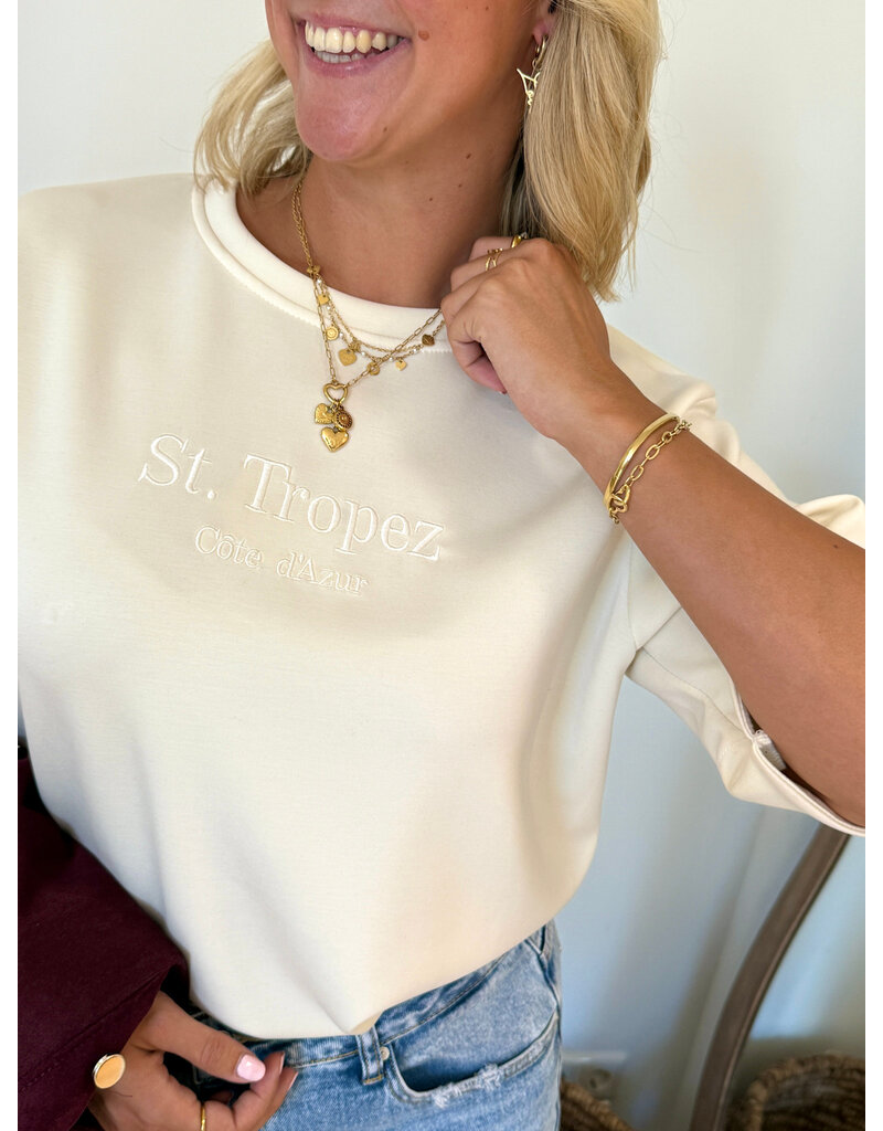 21Jewelz Saint Tropez - Cote d'Azur shirt - ecru
