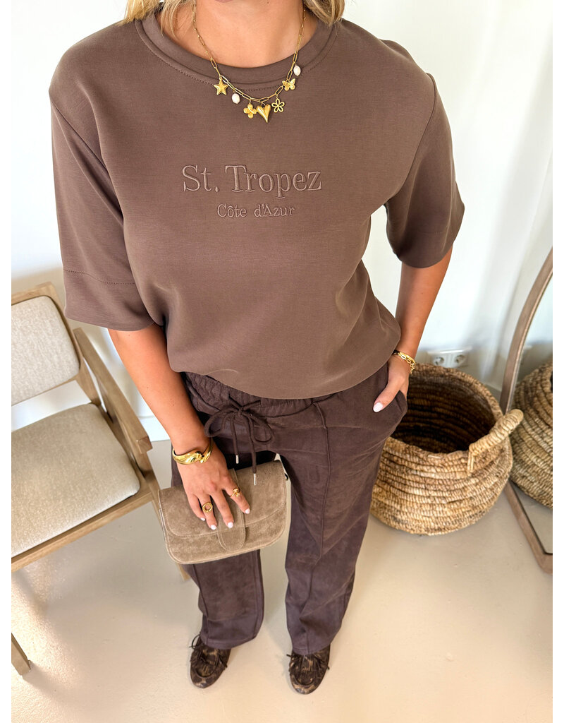 21Jewelz Saint Tropez - Cote d'Azur shirt - taupe